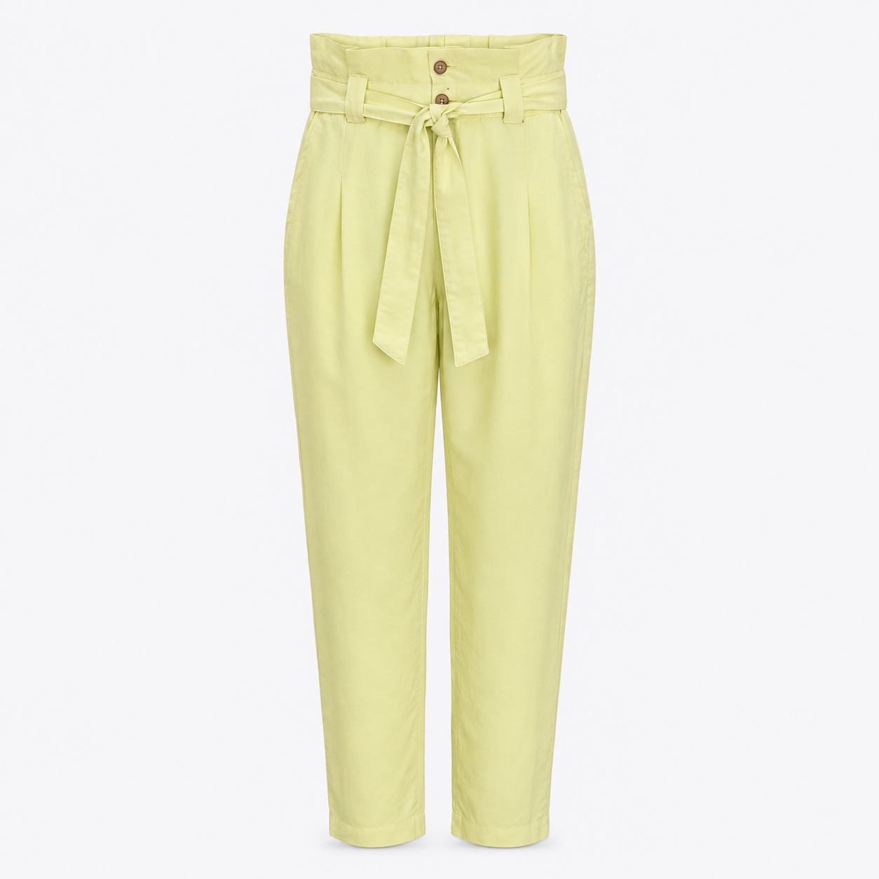 Pantaloni Comma galben pal paperbag cu cordon