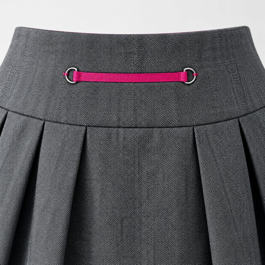 Fustă Pennyblack gri plisată cu fermoare fucsia