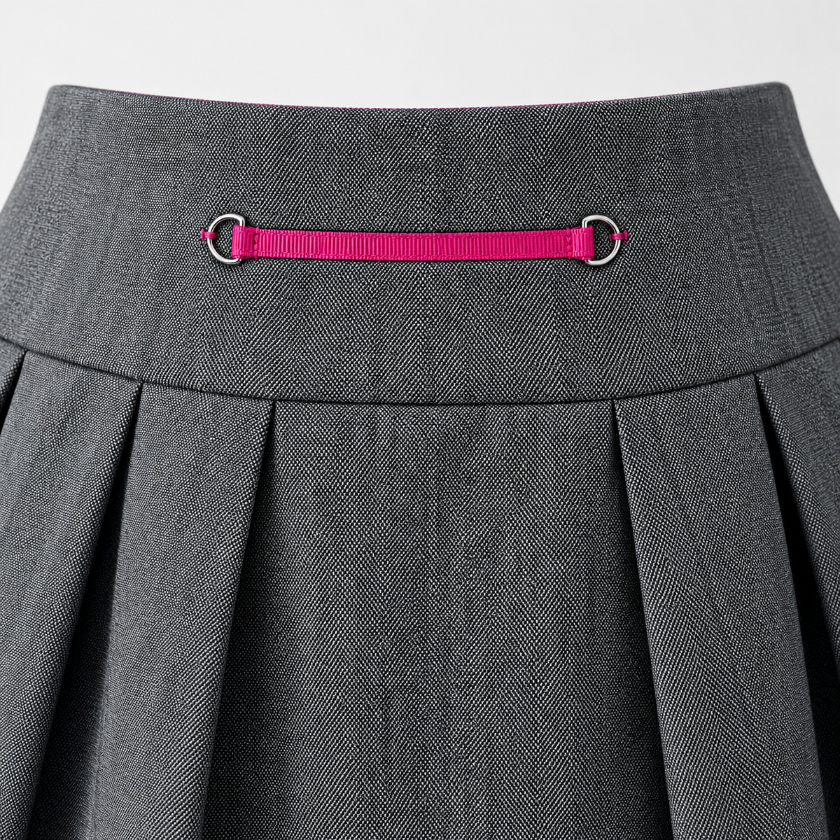 Fustă Pennyblack gri plisată cu fermoare fucsia