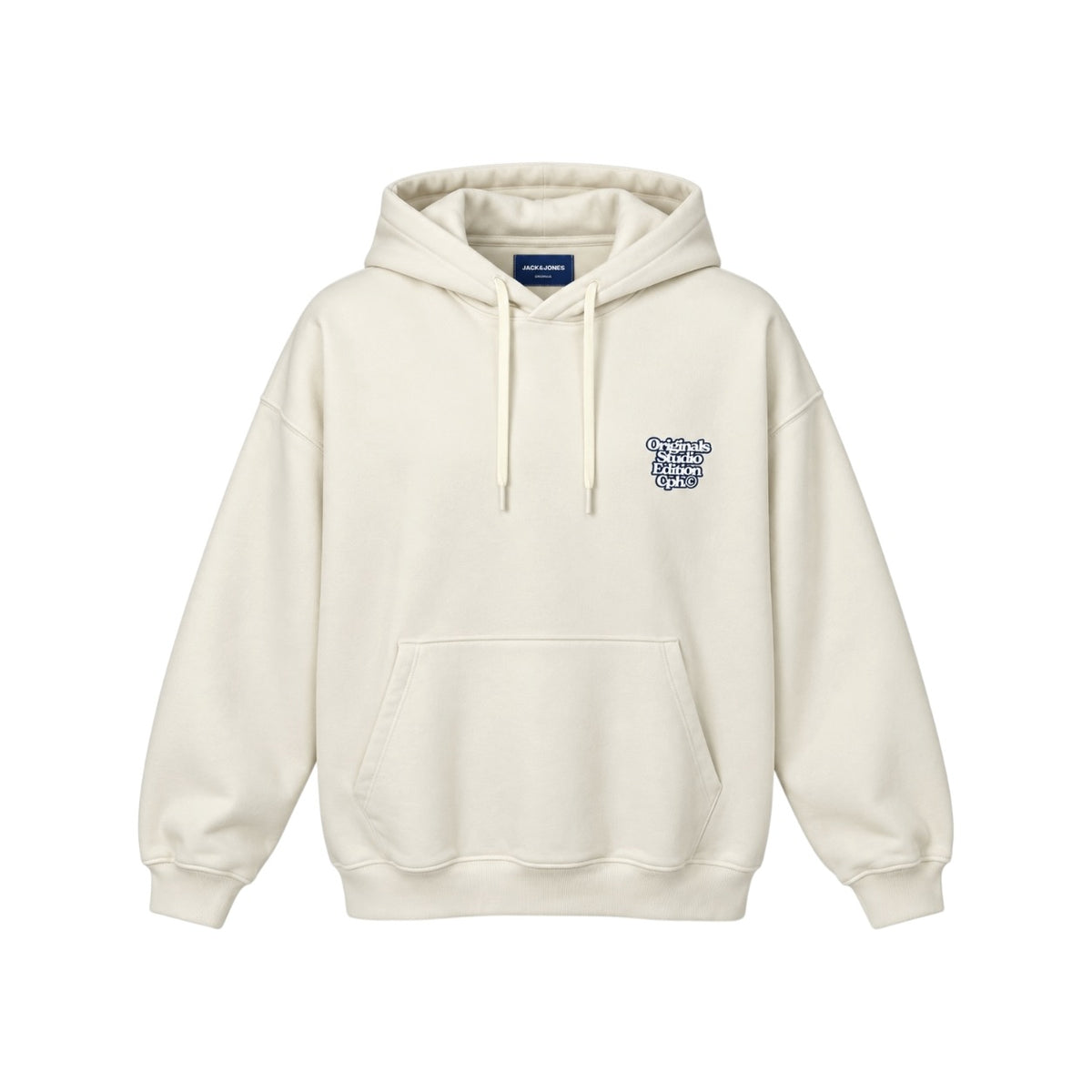 Hanorac Jack & Jones Originals Astoria alb-crem pe manechin invizibil, față