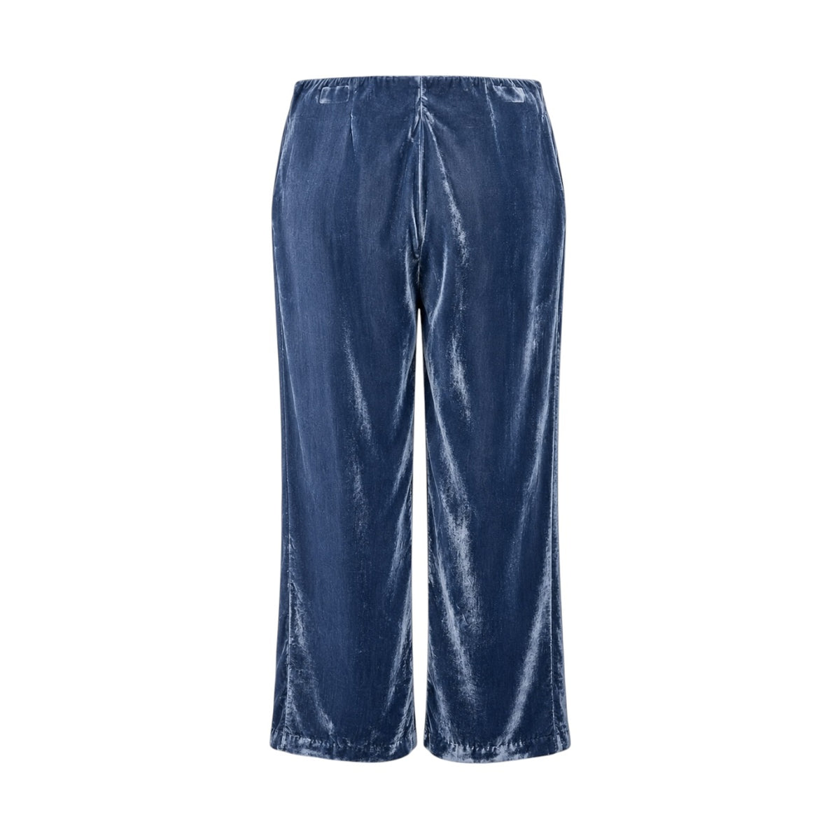Pantaloni MASAI Petule din catifea albastră, fotografie de produs spate pe manechin invizibil