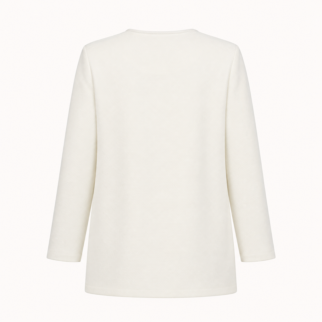 Sacou lung H&M alb din material texturat