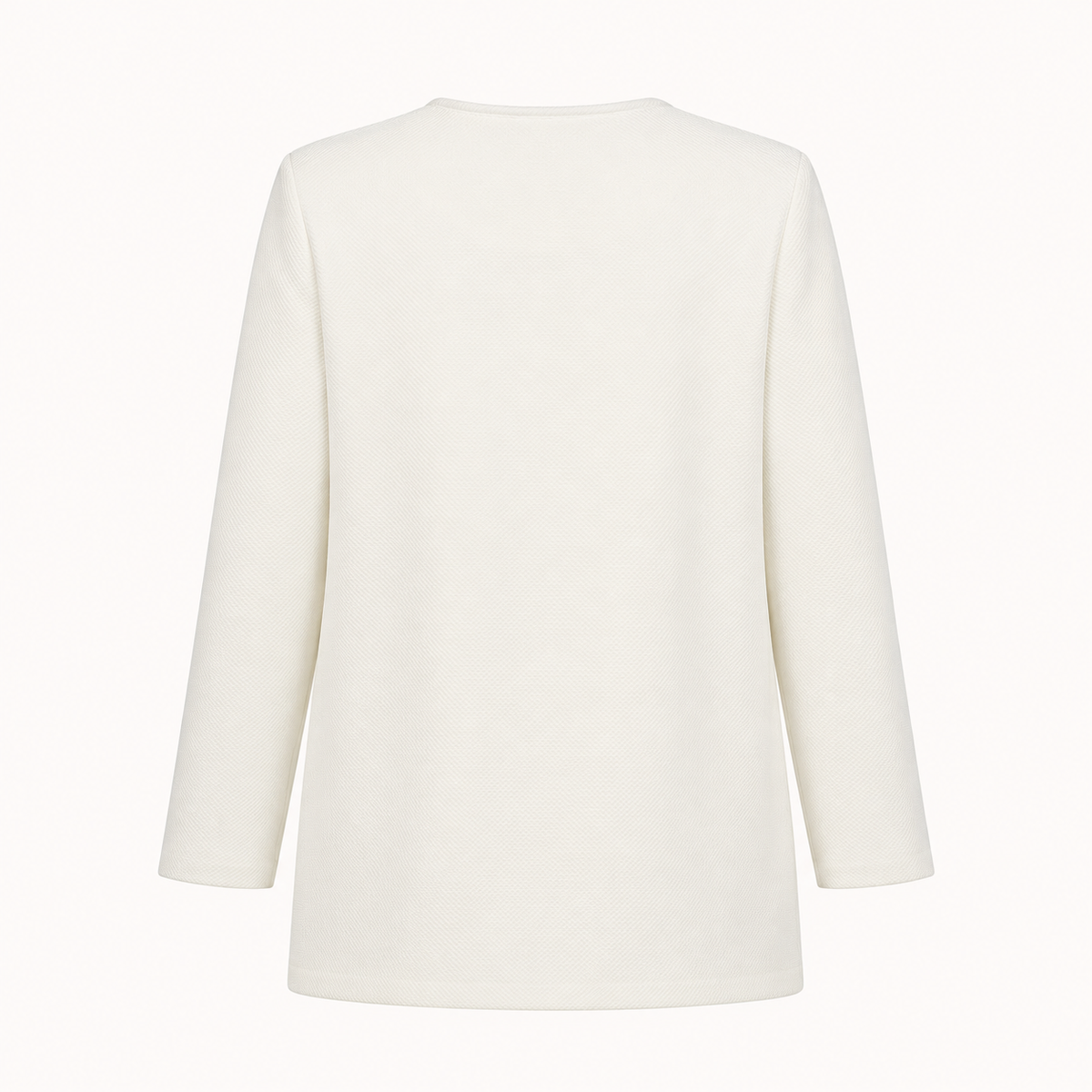 Sacou lung H&M alb din material texturat