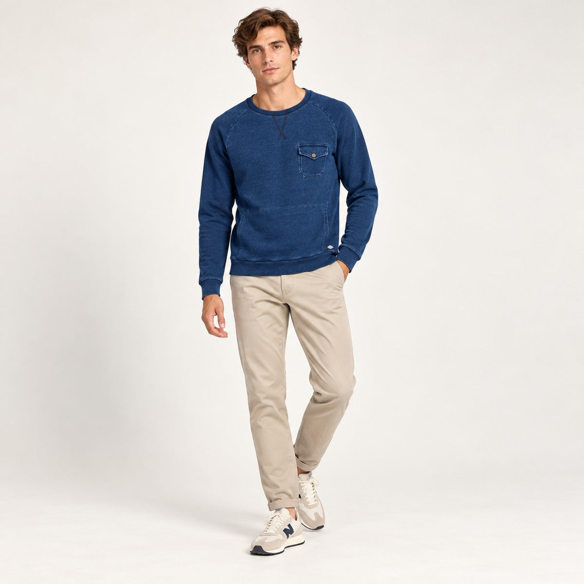 Bluză ESPRIT Indigo albastră, ținută completă