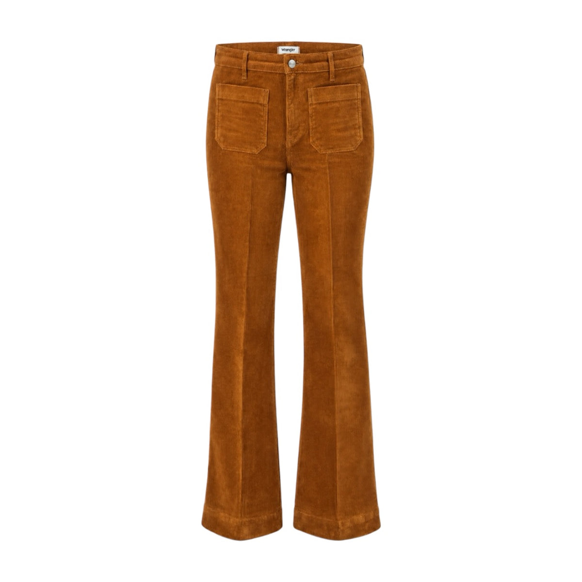 Pantaloni Wrangler Flare din catifea reiată, față pe manechin invizibil
