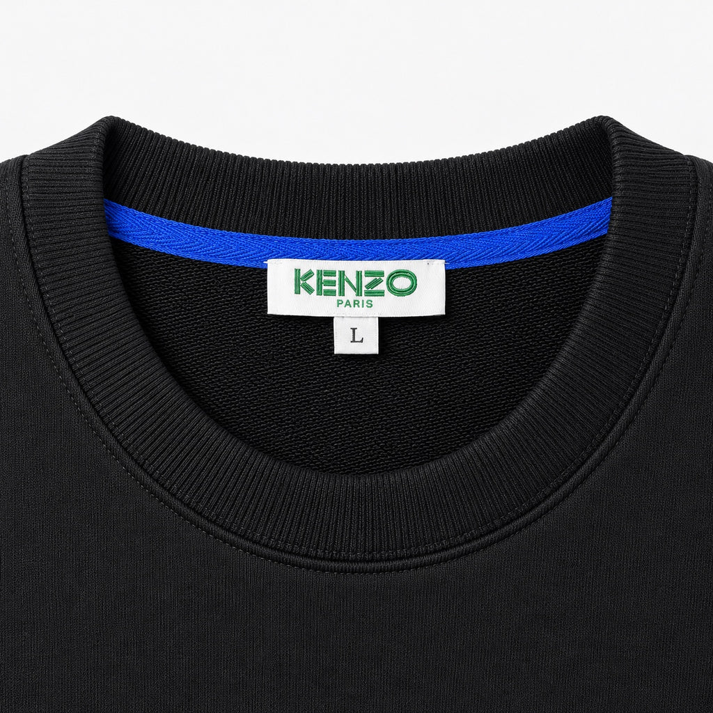 Bluză KENZO Tiger neagră cu broderie, eticheta brand.jpg