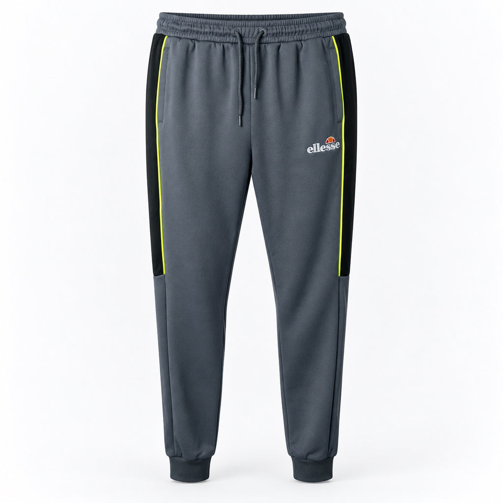 Pantaloni de trening ellesse gri cu benzi laterale, produs față