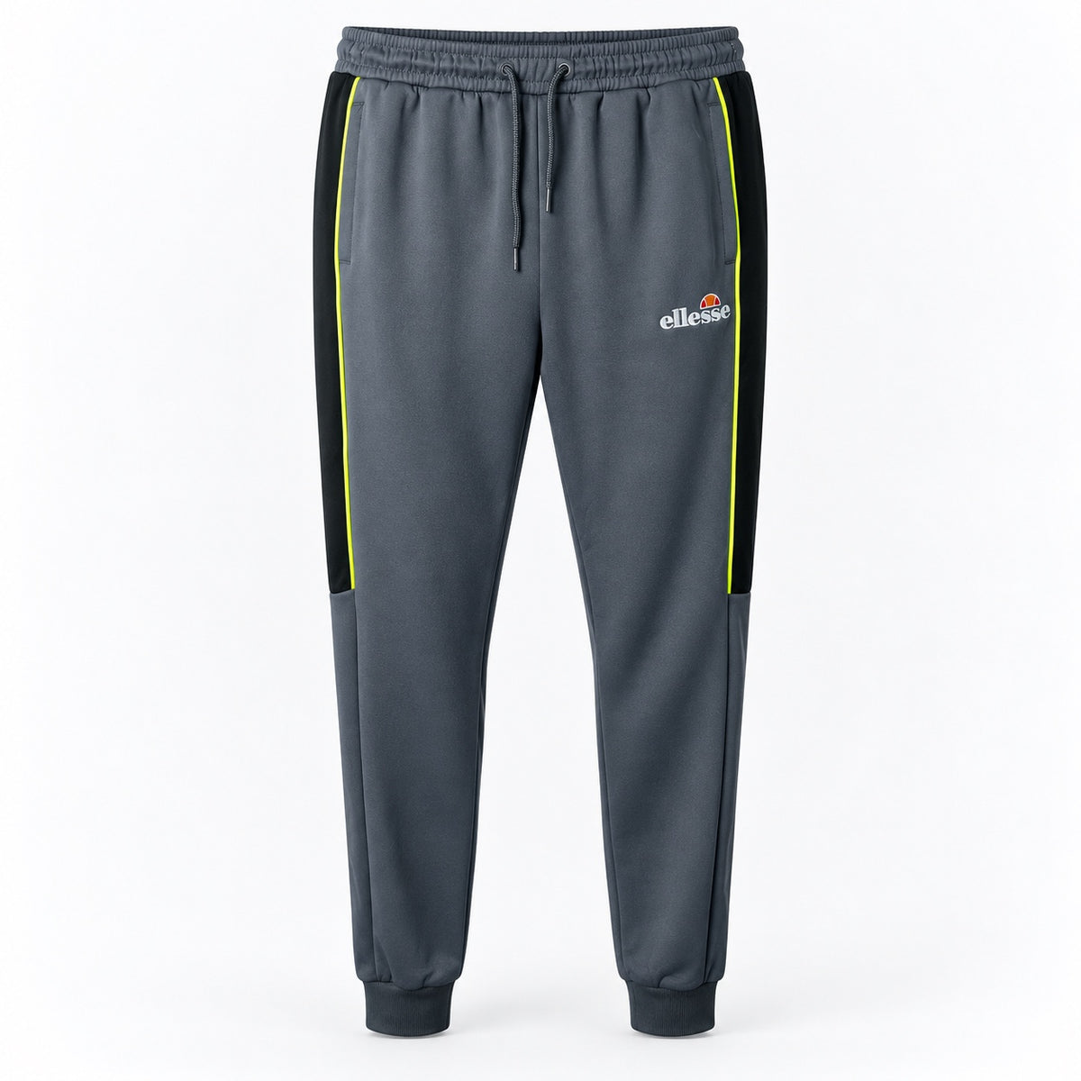 Pantaloni de trening ellesse gri cu benzi laterale, produs față