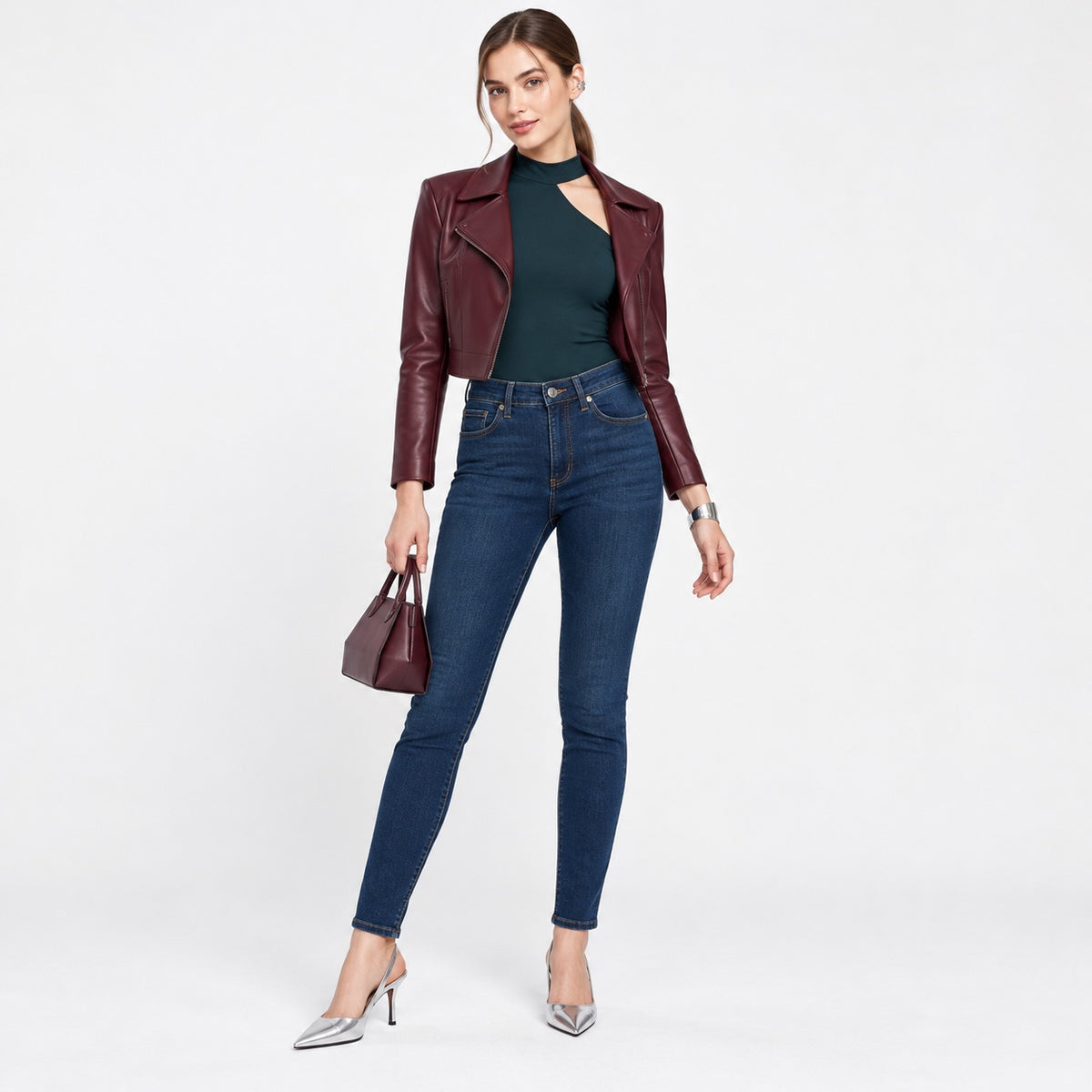 Blugi s.Oliver Izabell Bi-Stretch albastru închis, model întreg, vedere față