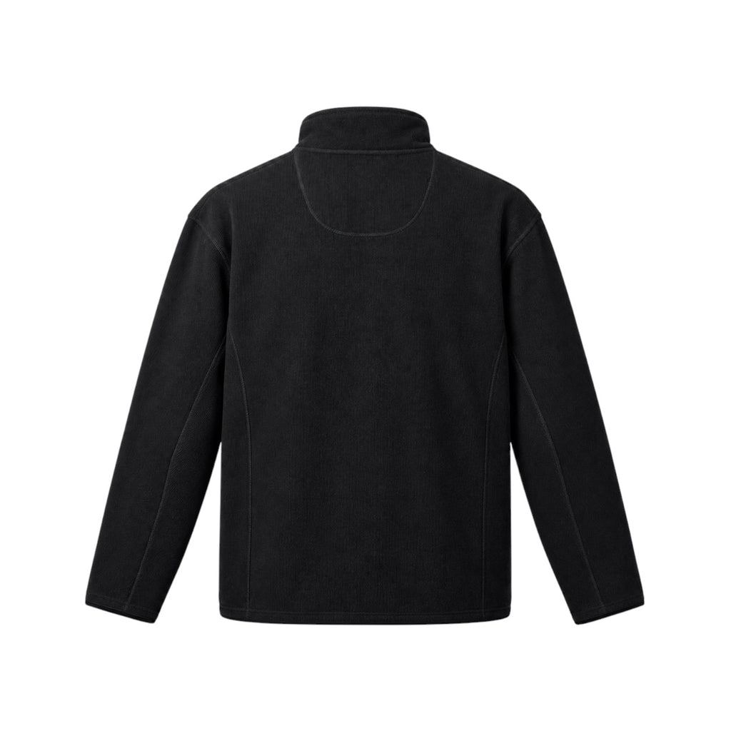 Jachetă fleece Crane Sports neagră, produs din spate pe manechin invizibil