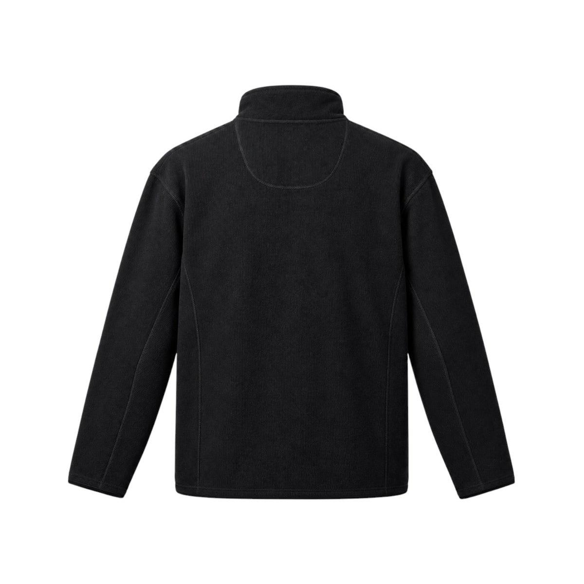Jachetă fleece Crane Sports neagră, produs din spate pe manechin invizibil