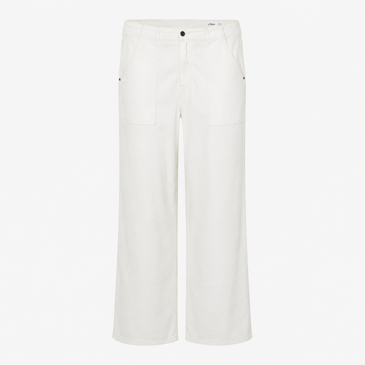 Blugi s.Oliver Suri High Rise Wide Leg albi