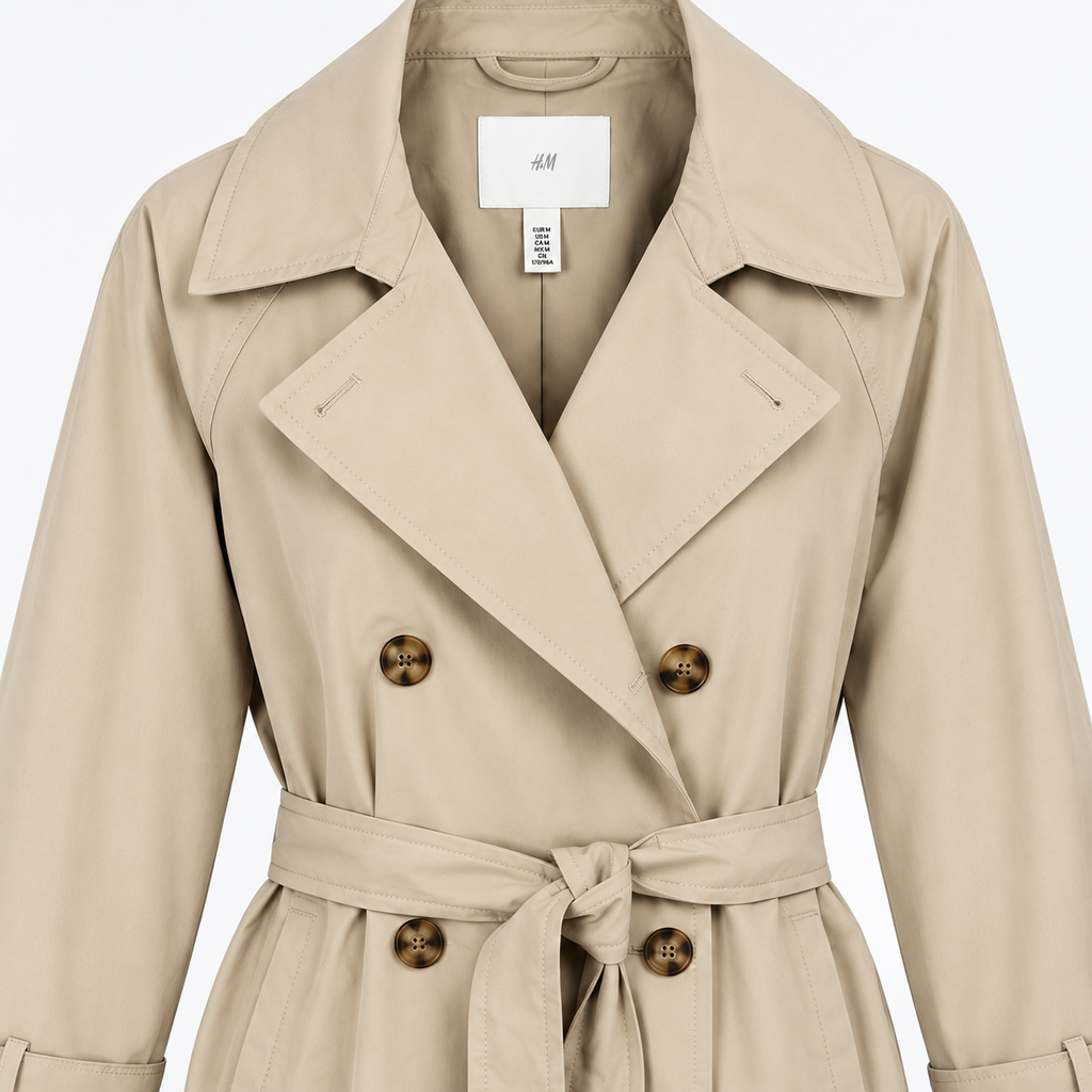 Trenci H&M bej oversized cu cordon