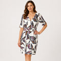 Rochie Comma ivoire cu imprimeu abstract colorat