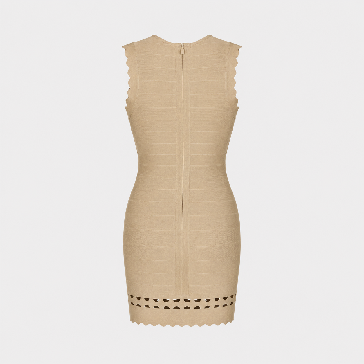Rochie Mangano bej bodycon fără mâneci