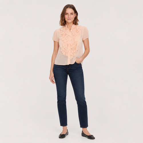 Bluză Saint Tropez peach cu volane