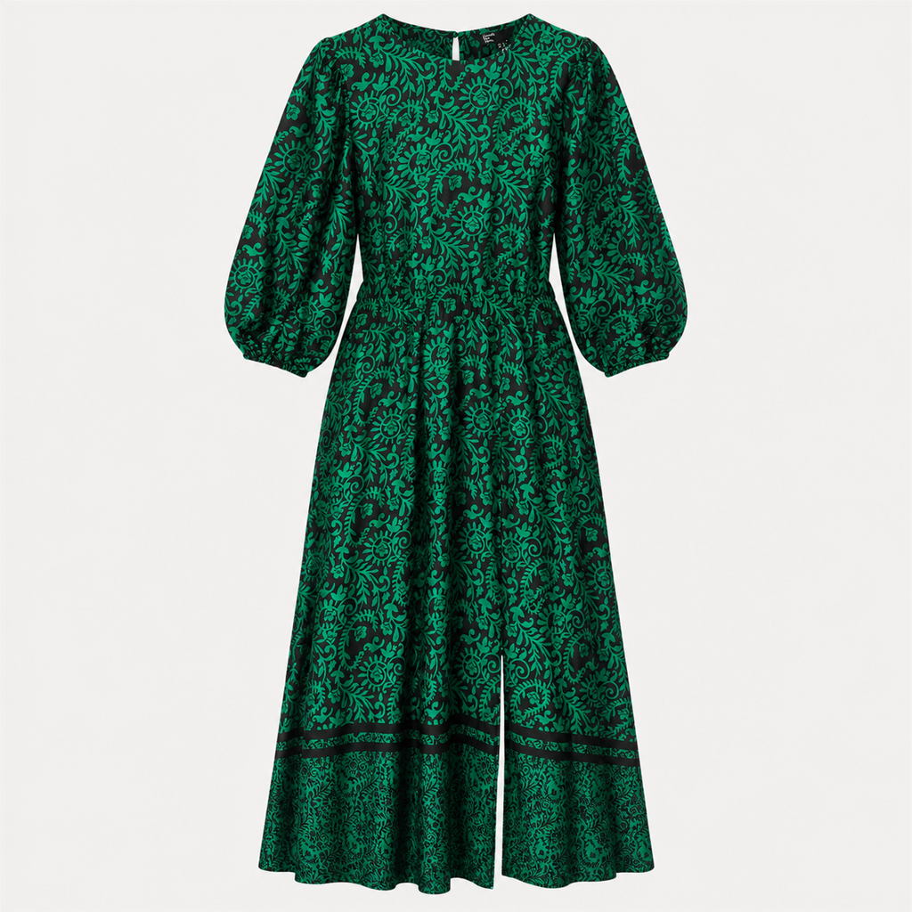 Rochie Friends Like These verde cu imprimeu floral
