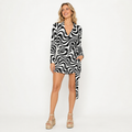 Salopetă scurtă Gant Printed Wrap Playsuit alb-negru