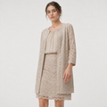 Set rochie din dantelă și cardigan Comma bej