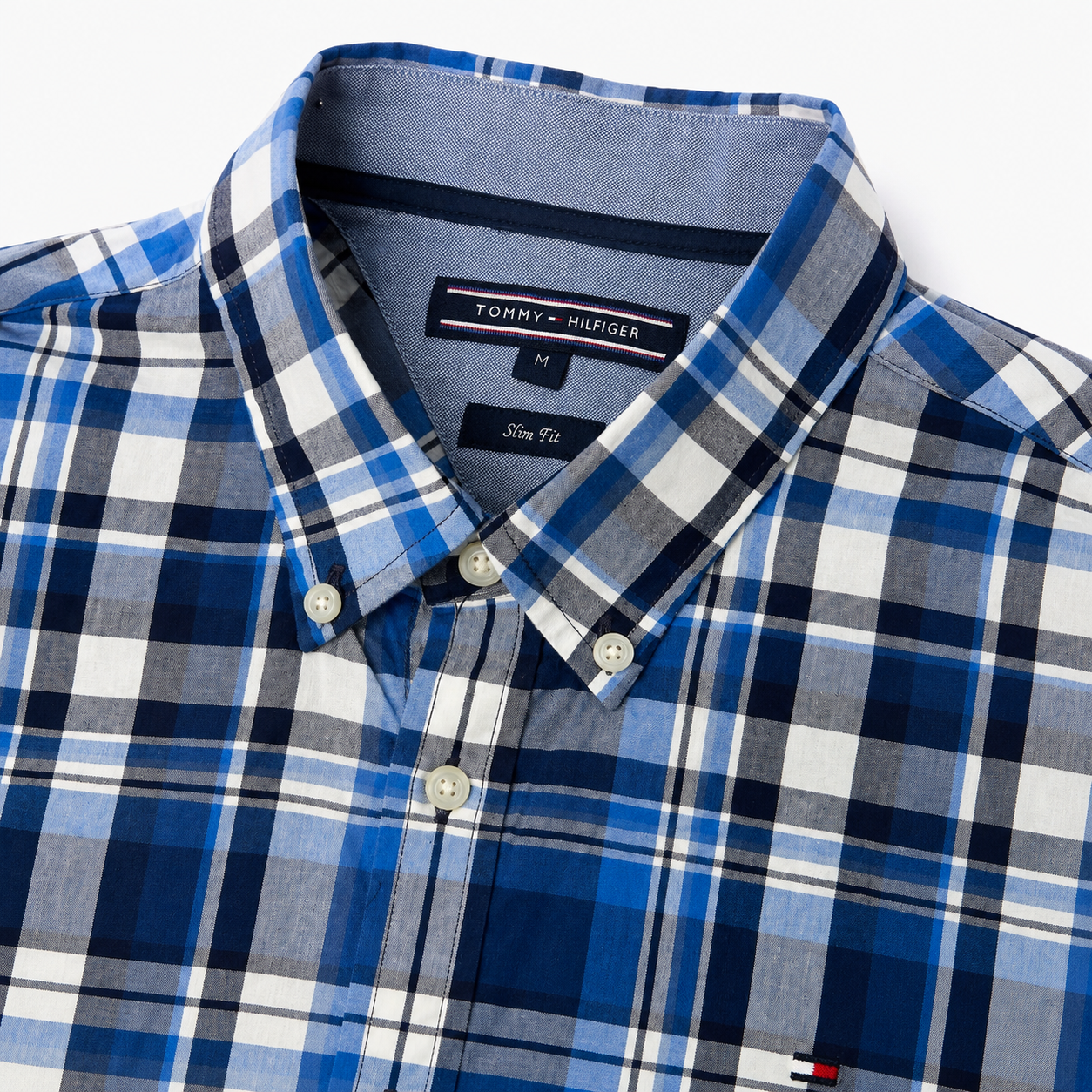 Cămașă Tommy Hilfiger Slim Fit în carouri albastre
