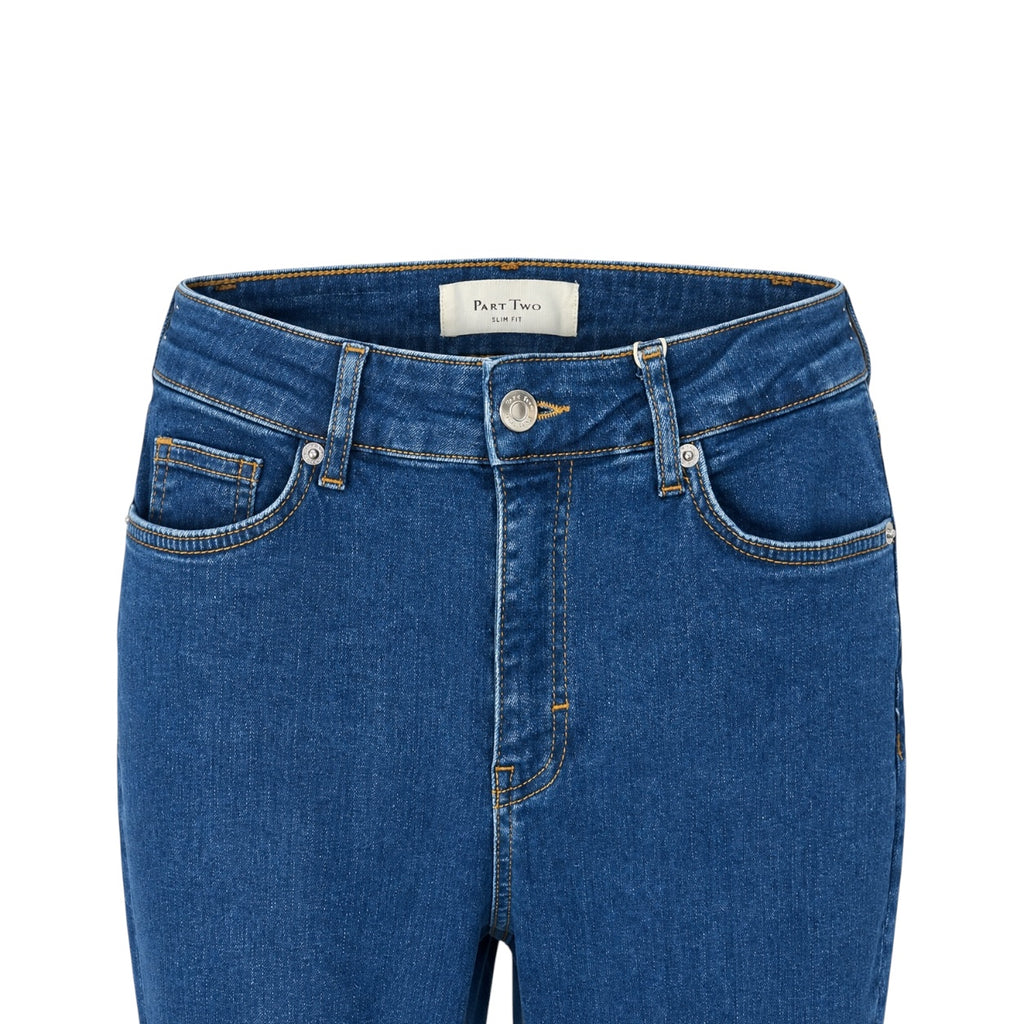 Blugi Part Two RANASPW albaștri high waist straight leg