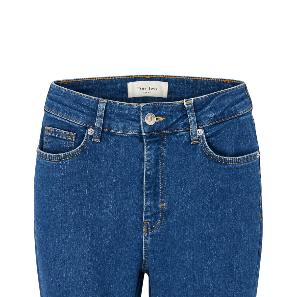 Blugi Part Two RANASPW albaștri high waist straight leg