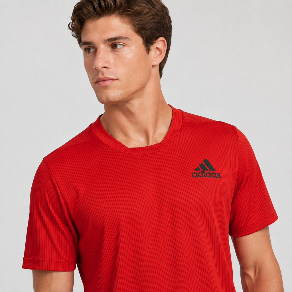 Tricou Adidas Primeblue roșu cu logo