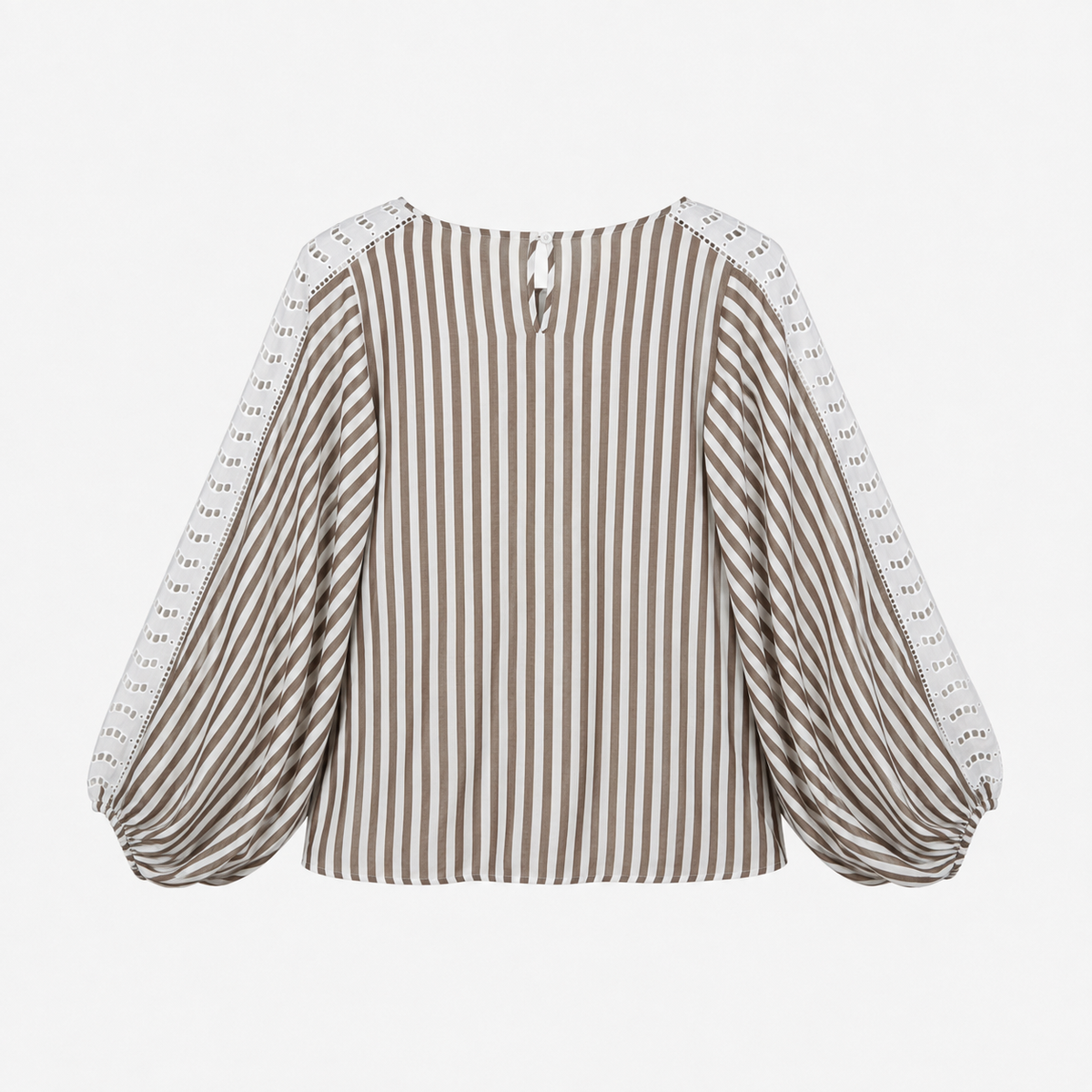 Bluză Ladies Fashion cu dungi și broderie