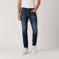 Blugi Dsquared2 Slim Jean albastru închis distressed