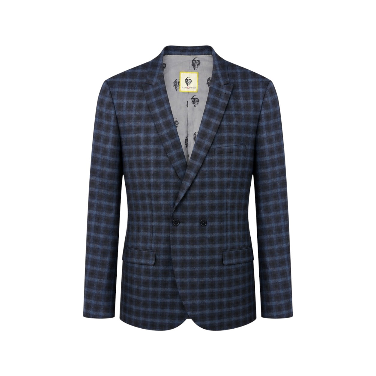 Sacou Noose & Monkey bleumarin cu carouri
