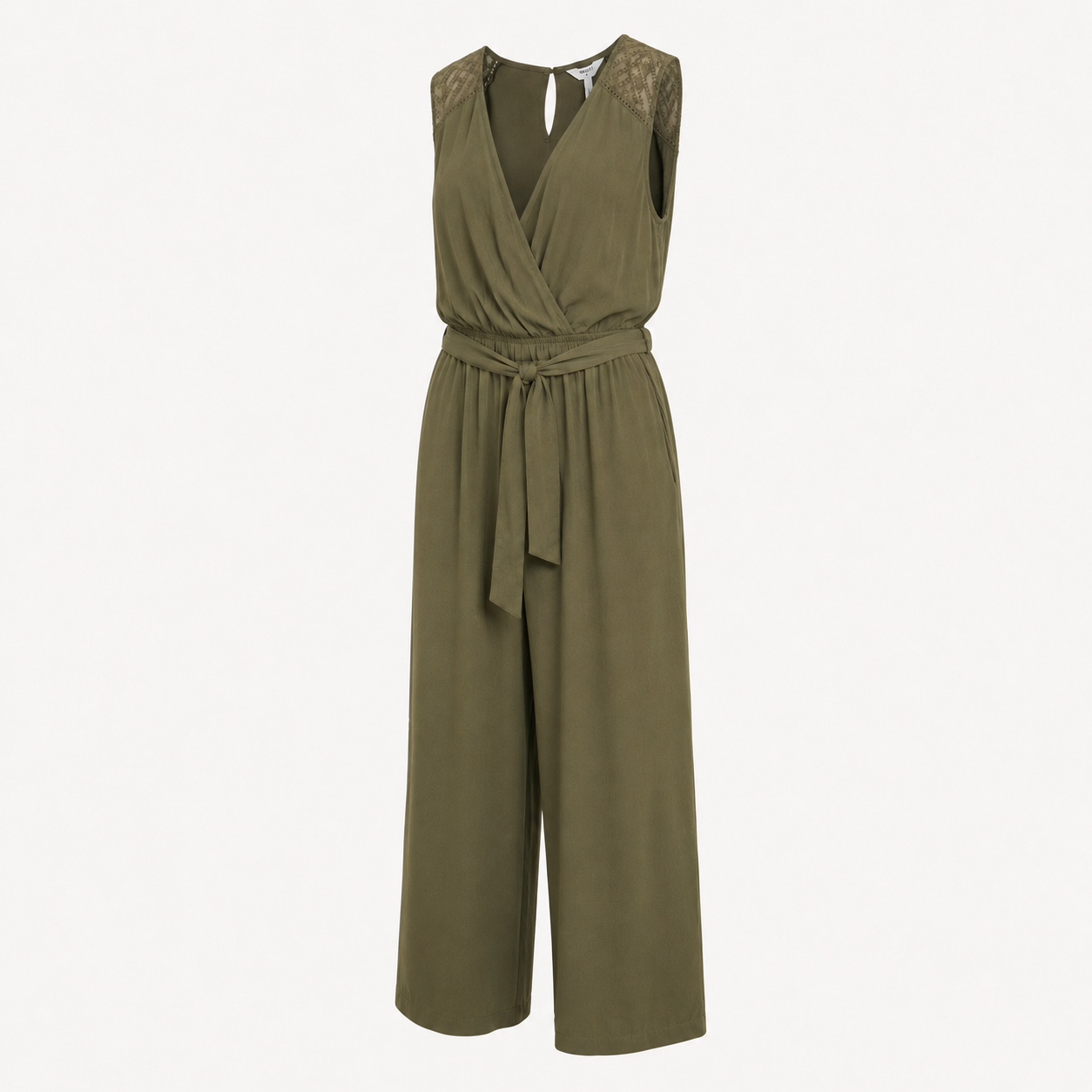 Salopetă Object verde olive wide leg