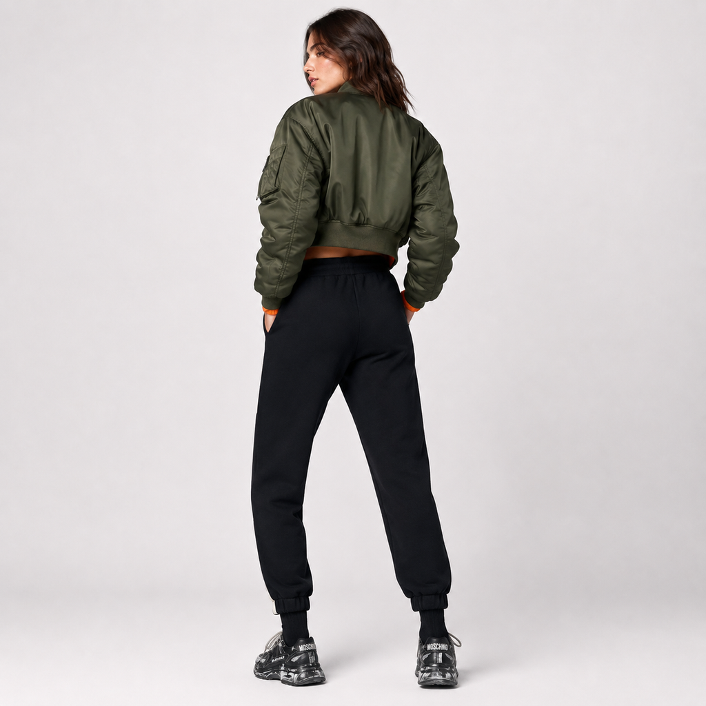 Pantaloni trening Love Moschino cu panouri contrastante și logo