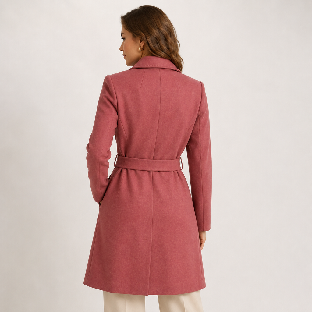 Palton Ted Baker Langley roz cu cordon