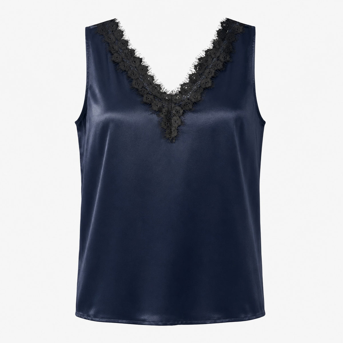 Top s.Oliver Black Label bleumarin satinat cu dantelă