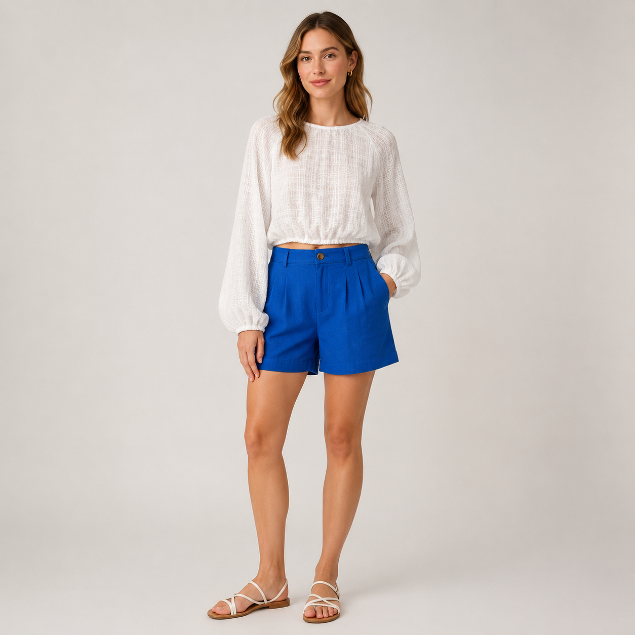 Bluză Bershka albă crop cu spate decupat