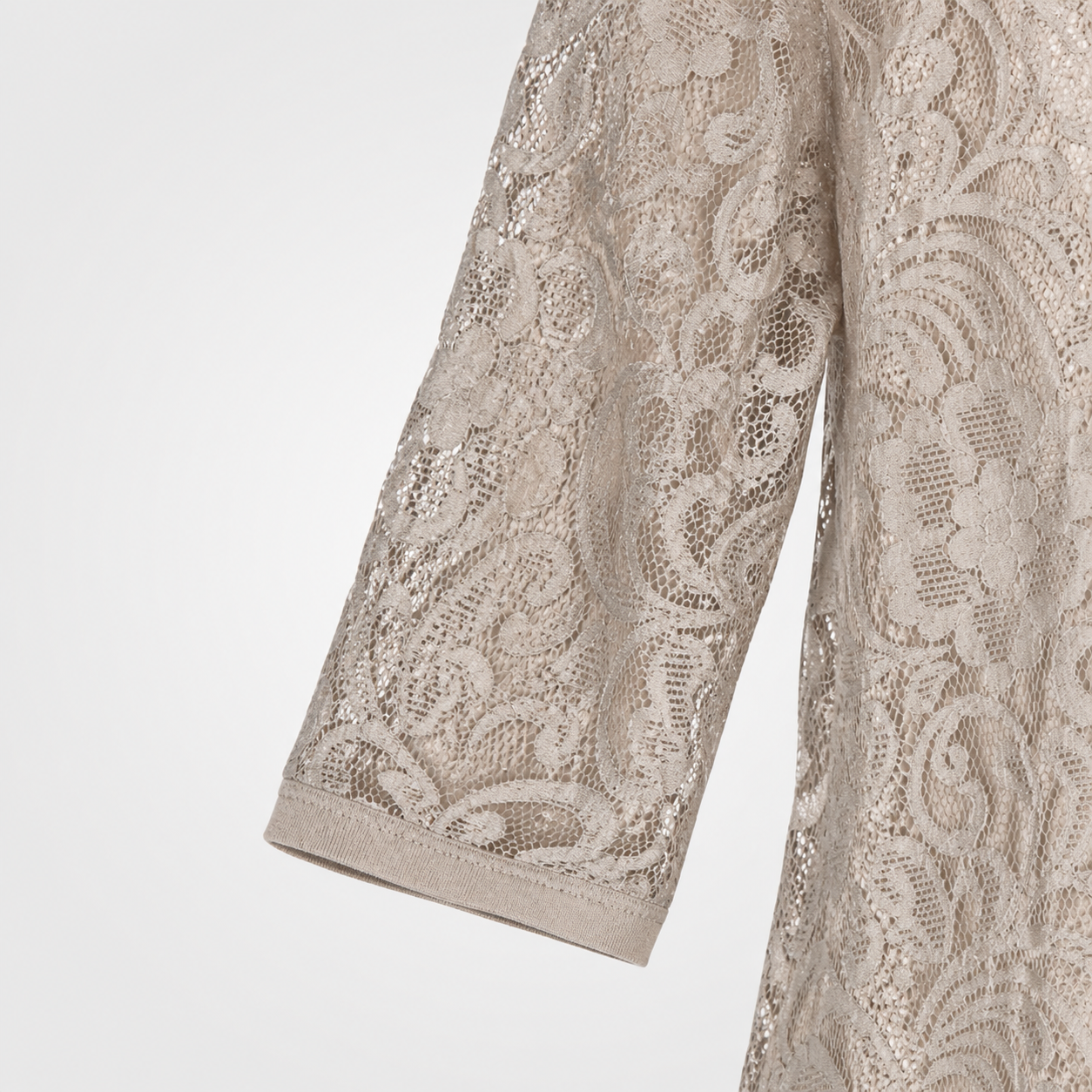Set rochie din dantelă și cardigan Comma bej