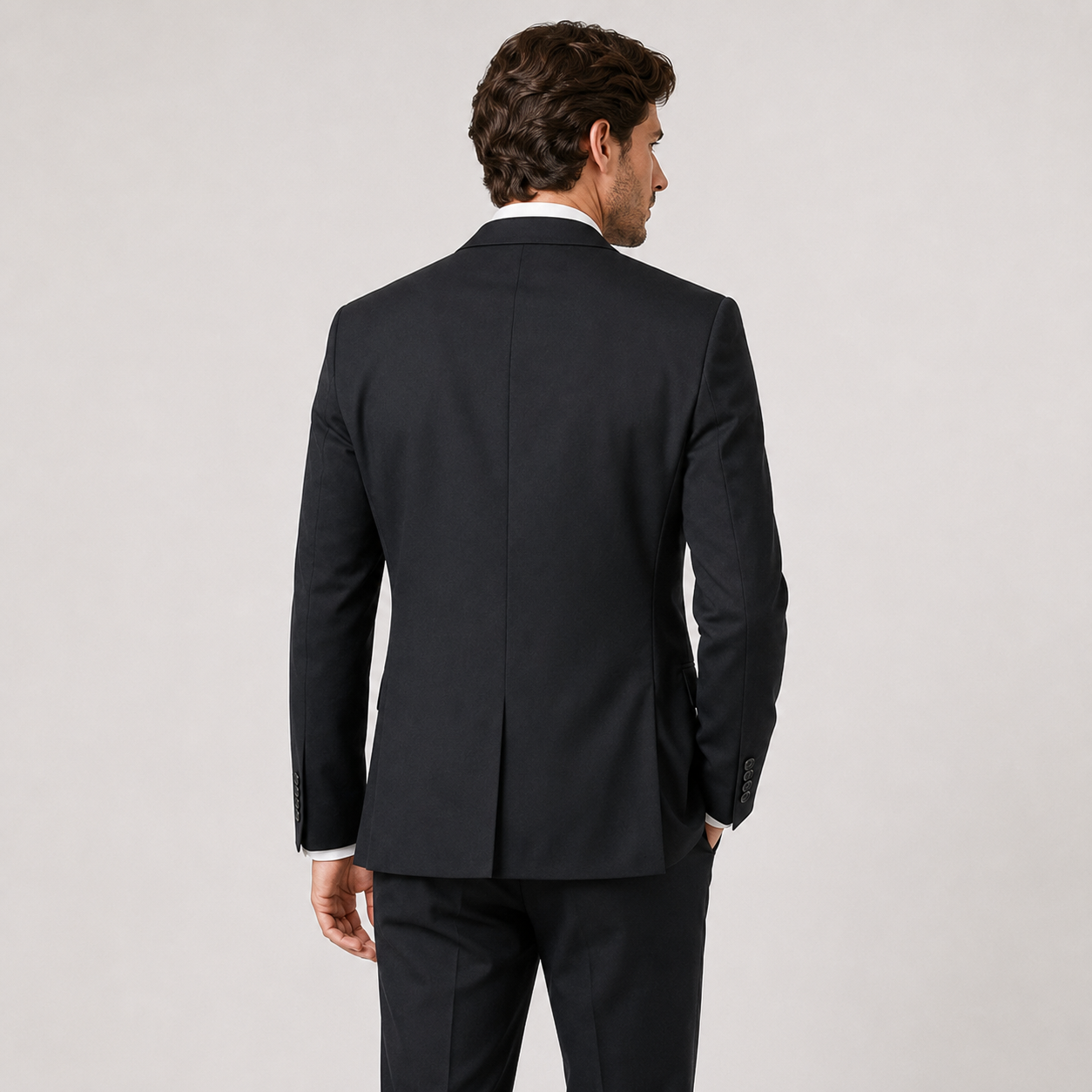 Sacou H&M Slim Fit negru cu lână