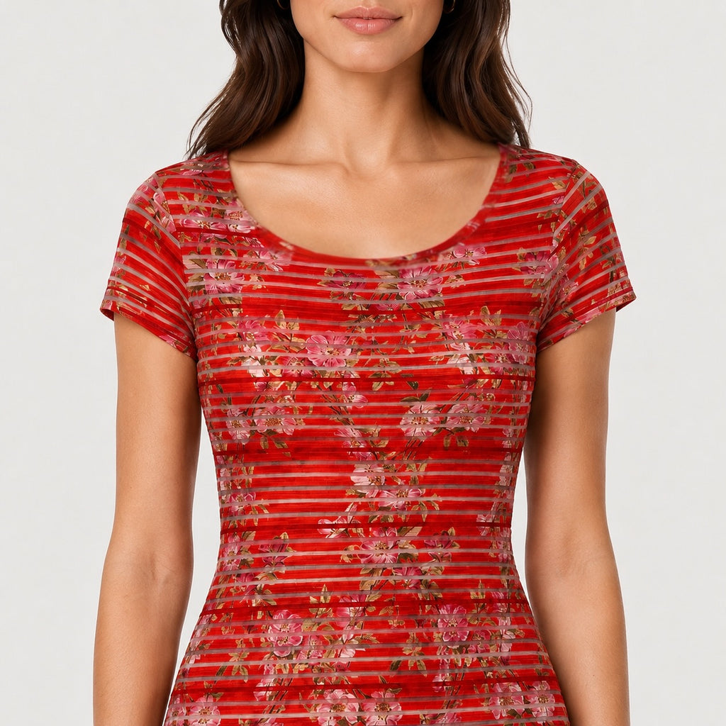 Rochie Desigual Esther roșie cu imprimeu floral