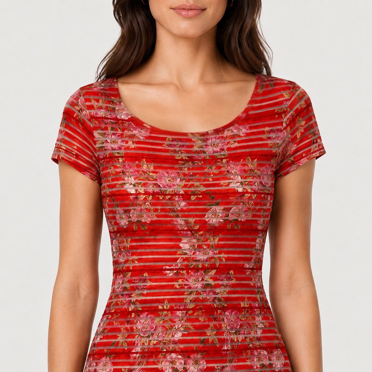 Rochie Desigual Esther roșie cu imprimeu floral