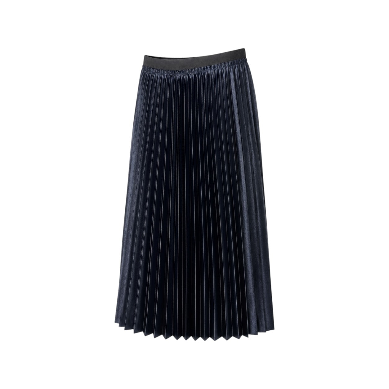 Fustă midi plisată Mango Casual bleumarin