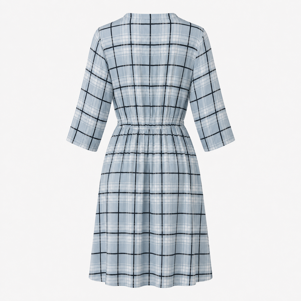 Rochie s.Oliver bleu în carouri din vâscoză