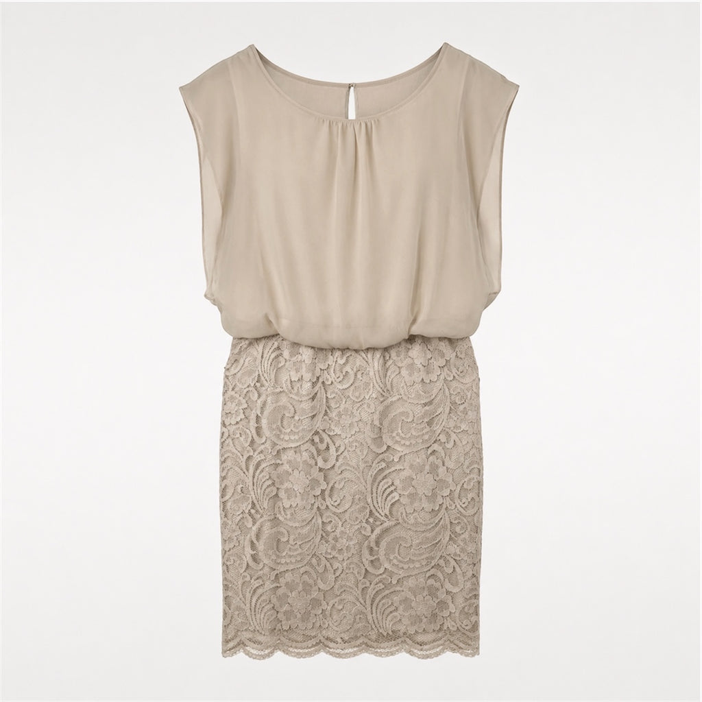 Set rochie din dantelă și cardigan Comma bej