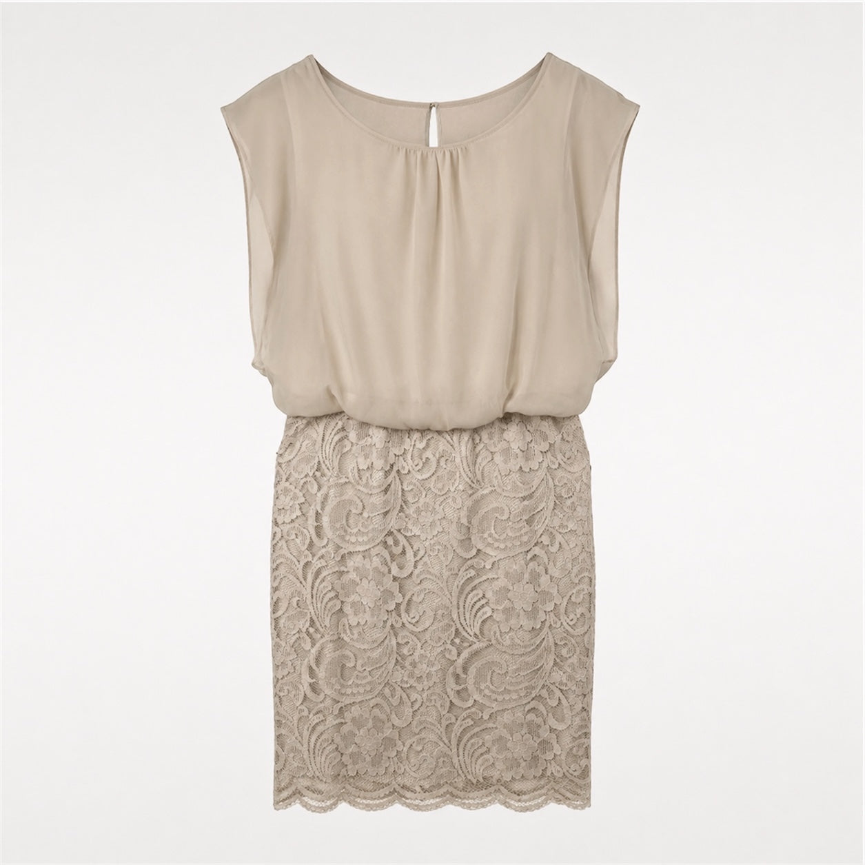 Set rochie din dantelă și cardigan Comma bej