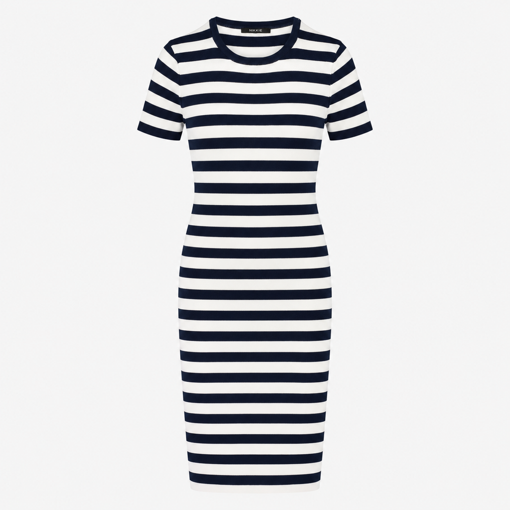 Rochie Nikkie cu dungi navy