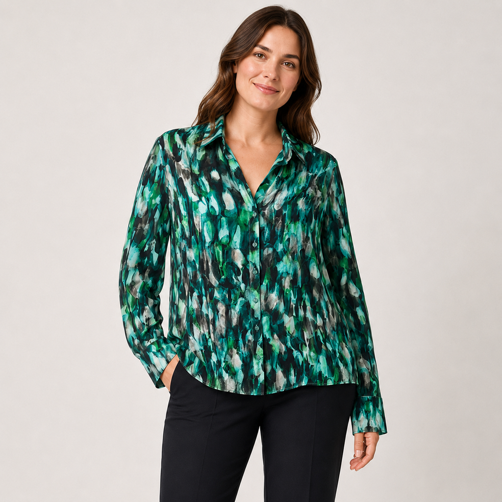 Bluză Gerry Weber Edition cu imprimeu abstract verde