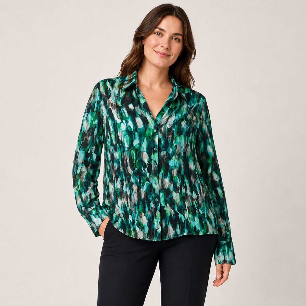 Bluză Gerry Weber Edition cu imprimeu abstract verde