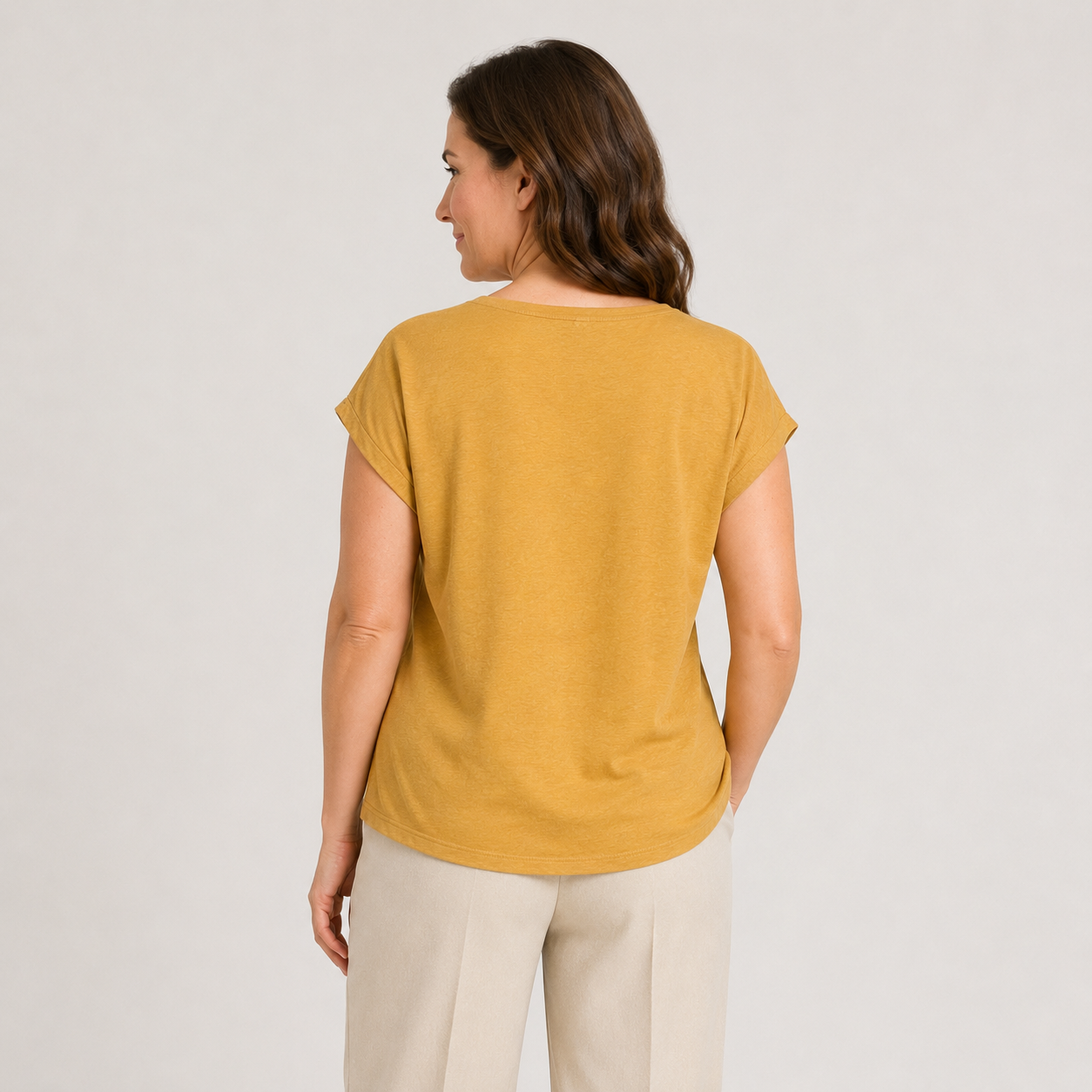 Tricou Soyaconcept galben muștar cu decolteu în V