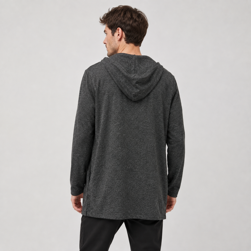 Cardigan Piazza Italia Man cu glugă și croială lungă