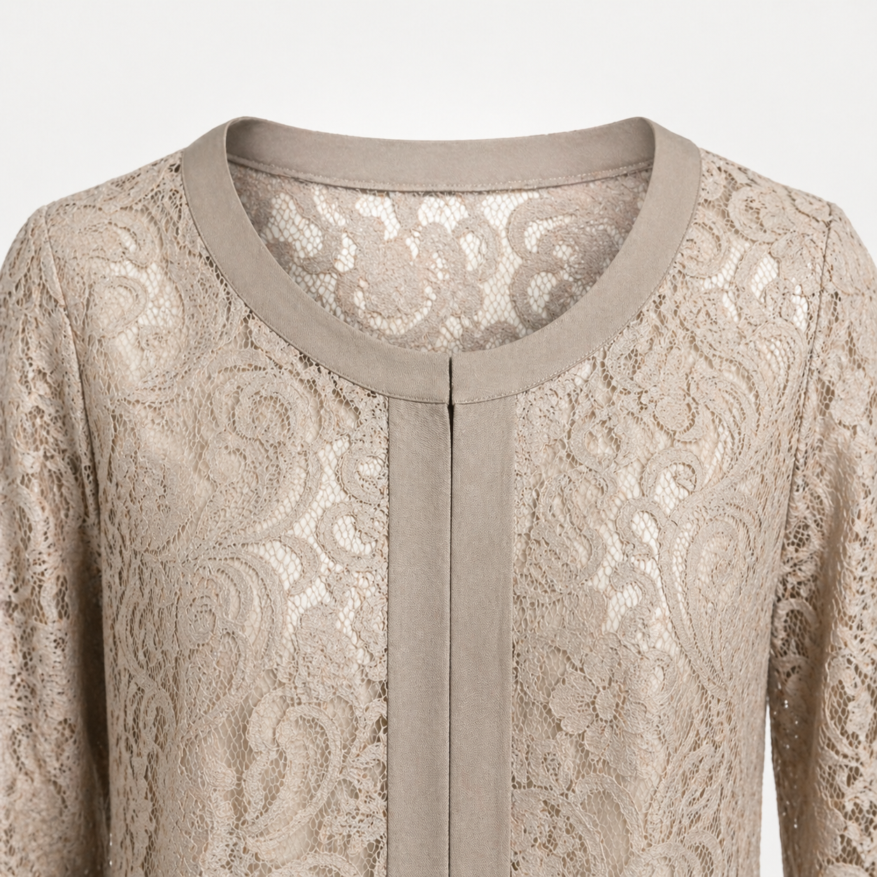 Set rochie din dantelă și cardigan Comma bej
