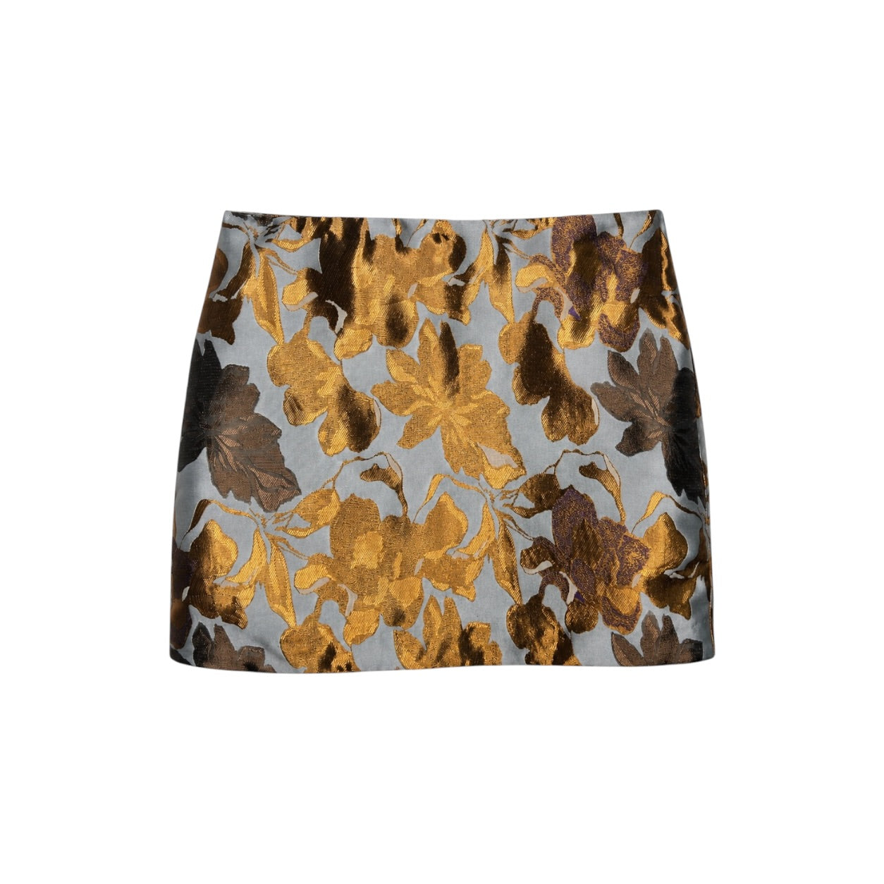 Fustă mini Brave Soul gri cu imprimeu floral auriu